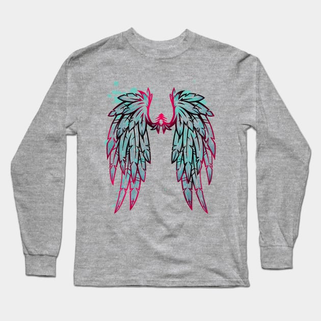 Wings Long Sleeve T-Shirt by Heksiah